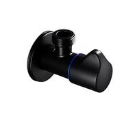 Valvola ad angolo nera in ottone Tuqiu, 1/2"×1/2", rubinetto di controllo dell'acqua for bagno e cucina(Cold side)