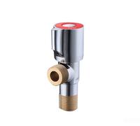 Valvola Ad Angolo Ottone G1/2 Per Lavabo(Red) | Ottone grado 59, finitura cromata lucida, resistente corrosione, per lavabo e bidet