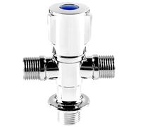 Valvola Ad Angolo Per Rubinetto 2 pezzi valvola ad angolo rubinetto di arresto acqua controllo riempimento WC interruttore for accessori da cucina bagno(Silver -Double)