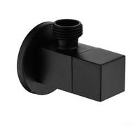 Valvola ad angolo triangolare, rubinetto di arresto, chiusura | Un quarto di giro, ottone cromato, antiruggine for lavabo, WC, bidet(Black)