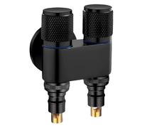 Valvola Ad Angolo Universale Rame G1/2 Un Ingresso Due Uscite Valvola Deviatrice A Tre Vie Doppia Uscita Acqua Due Lavatrici Nero