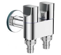 Valvola Ad Angolo Universale Rubinetto Deviatore A Tre Vie Con Doppia Uscita Ingresso Singolo Esteso Uscita Doppia G1/2 Interamente In Rame Per Lavatrici Doppie 4cm