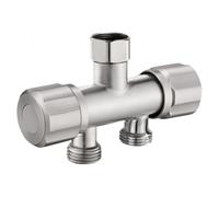 Valvola Ad Angolo Universale Valvola Angolare A Tre Vie G1/2 Un Ingresso E Due Uscite Doppio Controllo Per Lavatrici E Wc Raccordo A Doppia Filettatura