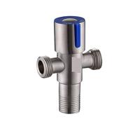 Valvola ad angolo Valvola a triangolo filettata Valvola for acqua calda e fredda Connettore for bagno(Blue 4hole)