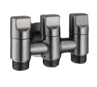 Valvola angolare a 3 vie for montaggio a parete, 1 ingresso e 3 uscite, for accessori da bagno, 1 pezzo(Bronze)