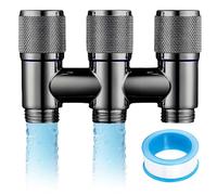 Valvola angolare a 3 vie, valvola angolare combinata da 1/2 pollici con attacco per lavastoviglie e doppia connessione, valvola di commutazione a 3 vie, autosigillante, in rame, robusta per lavatrice