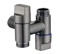 Valvola angolare a doppia uscita con ingresso singolo e tecnologia di spegnimento automatico per una distribuzione efficiente dell'acqua e sicurezza del sistema (grigio)