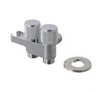 Valvola angolare a doppia uscita in lega di zinco G1/2 grigio cromato per casa, bagno, cucina, balcone, fornitura d'acqua (cromata)