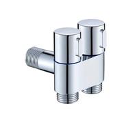 Valvola angolare a doppio controllo in lega G1/2, 1 ingresso e 2 uscite, rubinetto a parete, valvola triangolare for WC, 1 pezzo(Chrome)