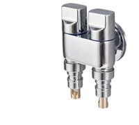 [Valvola angolare a doppio scopo in rame] Rubinetto per lavatrice con ingresso e due uscite, arresto automatico dell'acqua, doppia uscita dell'acqua, doppio controllo, interfaccia universale a doppia