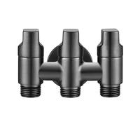 Valvola angolare a un ingresso e tre uscite, valvola deviatrice multifunzione a tre vie, spruzzatore for la pulizia 'acqua, accessori for il bagno(Grey)