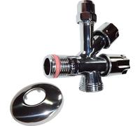 Valvola angolare combinata per collegamento a spina 1/2 pollice con rosetta d...