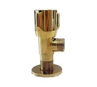 Valvola angolare dorata in ottone for montaggio a parete for WC, valvola angolare universale cromata a triangolo for rubinetto(Gold)