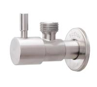 Valvola angolare in acciaio inossidabile 304 G1/2" con maniglia rotonda, valvola di intercettazione dell'acqua calda e fredda for lavandino del bagno, WC, apparecchio idraulico