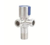 Valvola angolare in acciaio inossidabile, valvola triangolare filettata, valvola for acqua calda e fredda, connettore for bagno for scaldabagno WC G1/2(Blue 90degrees)