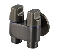 Valvola angolare in lega 1 in 2 out con doppia uscita e connessione filettata G1/2 per lavatrice, giardino, cucina, bagno, scaldabagno, uso soffione doccia (grigio)