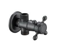 Valvola angolare in ottone 1 in 2 out Valvola angolare da 1/2" con anello di copertura for rubinetto Controllo dell'acqua del WC Arresto del rubinetto Nav536(Oil Rubbed Bronze)