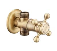 Valvola angolare in ottone 1 in 2 out Valvola angolare da 1/2" con anello di copertura for rubinetto Controllo dell'acqua del WC Arresto del rubinetto Nav536(Antique Brass)