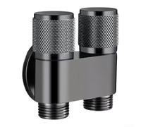 Valvola angolare in ottone a doppia uscita con interruttori indipendenti, rubinetto a tripla connessione per cucina e bagno, spegnimento automatico, filettatura da 4/6 pollici, grigio argento nero