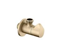 Valvola angolare in ottone, entrata cromata, nera, oro rosa, G1/2, singola, doppia, uscita, valvola di arresto dell'acqua for bagno, WC, cucina(Brushed Gold)