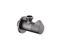 Valvola angolare in ottone, entrata cromata, nera, oro rosa, G1/2, singola, doppia, uscita, valvola di arresto dell'acqua for bagno, WC, cucina(Gris)