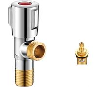 Valvola angolare in ottone massiccio, a 3 vie, per acqua calda e fredda | Antiriflusso, scaldabagno cucina bagno standard 1/2" connettore blu rosso, aria compressa, controllo valvola, cilindro