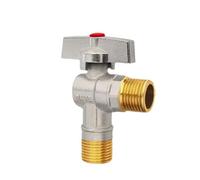 Valvola angolare in rame G1/2" con maniglia per acqua calda e fredda | Rubinetto di arresto ad alto flusso in rame per doccia, lavatrice e scaldabagno, 80 x 32 mm