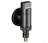 Valvola angolare per lavatrice in acciaio inox, G1/2, apertura rapida, doppio controllo, valvola di arresto dell'acqua per cucina, bagno, giardino, WC, scaldabagno, soffione doccia (grigio)