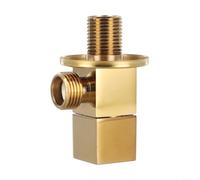 Valvola angolare triangolare quadrata con filettatura maschio, rubinetto di arresto in rame cromato per WC bidet lavabo, valvola di chiusura a un quarto di giro, G 1/2 pollici, argento (oro)