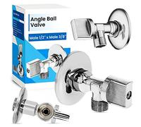 Valvola Angolo Sfera 1/2'' x 3/4'' Filettatura Interna Ottone Cromato Lavatrice Lavastoviglie Regolazione Tubi Acqua Fredda Calda Connessione Tappo a Vite