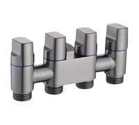 Valvola Chiusura Valvola Angolare A Tre Vie In Ottone G1/2 Per Deviatore Rubinetto Wc Piastra Singola Multifunzione Ruota Grigia