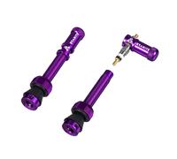 Coppia di valvole tubeless granite design juicy nipple da 45mm con tappi removibili viola
