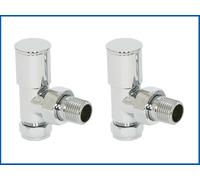 Valvola Controllo per Radiatore da Bagno 2 Pezzo Cromo Standard Angolare -