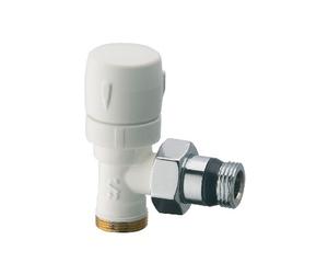 Valvola D'arredo a Squadra Termostatizzabile Bianco Cromo S.f 322 a 60BC 03
