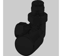 VALVOLA D'ARREDO AD ANGOLO TERMOSTATIZZABILE DX "HIGH STYLE B" - Nero Opaco 1...
