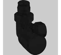 VALVOLA D'ARREDO AD ANGOLO TERMOSTATIZZABILE SX ""HIGH STYLE B"" - Nero Opaco 1/