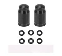 Valvola della valvola bici Capiterie TI TI Lega Dust Dust Duty Duty Coperchio del gambo della valvola per pneumatici per bici universali per mountain Road Bike con anelli di gomma (Nero)