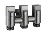 valvola dell'angolo dell'acqua del diverter, Angolo a 3 vie. Rubinetto con Deviatore, Multicolor for Cucina Bagno(Blackgray)