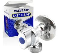 Valvola Detentore 1/2" x 3/4" in Ottone Cromato per Alimentazione Acqua di Lavatrice Lavastoviglie Lavabo Toilette - Garanzia di 10 Anni - MONTERAL