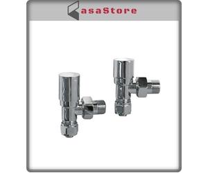 VALVOLA + DETENTORE TERMOARREDO SCALDASALVIETTE MULTISTRATO 16x1/2" CROMO DESIGN