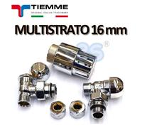 Valvola detentore testa termostatica cromo TIEMME con adattatori per tubo multis