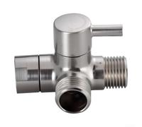 Valvola Deviatore 3 Vie Ottone Massiccio per Doccia, Rubinetto Deviatore con Adattatori G1/2 e per m22, Separatore Flusso Bagno alla Ruggine, Installazione per facile, Colore Spazzolato(brushed color)