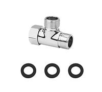 Valvola deviatore G1/2" in ottone a 3 vie adattatore a forma di T universale per sistema doccia componente componente di ricambio valvola deviatore dell'acqua splitter per bidet, cromato