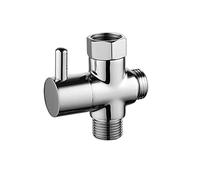 Valvola Deviatore Rubinetto, Valvola Deviatrice Braccio Doccia, Valvola per Bagno Doccia in Ottone 3 Vie, Adatto per Deviazione del Tubo del Bagno, Regolare la Dimensione del Flusso D'acqua(Argento)