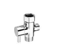 Valvola deviatrice a 3 vie, adattatore a T, cromato, per soffione doccia, valvola deviatrice a tre vie (valvola a 3-4 T)