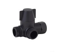 Valvola deviatrice a 3 vie G1/2 per soffione doccia, adattatore a T, splitter per tubo doccia, regolatore di flusso d'acqua, per bagno, cucina, lavandino, argento, nero (nero)