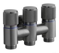 Valvola deviatrice a 3 vie in acciaio inossidabile da 1/2 pollici, regolatore di flusso d'acqua multi-uscita elettrolitico per superficie a prova di perdite, per lavatrice, lavastoviglie, doccia