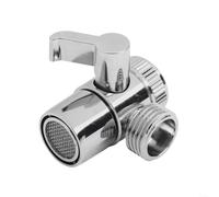 Valvola deviatrice a 3 vie in ottone, finitura cromata, a forma di T, adattatore per rubinetto con connettori M24 e G1/2, per riparazioni idrauliche di cucina e bagno, confezione da 1