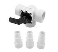 Valvola deviatrice a 3 vie per piscina da 1,5 pollici, raccordo per tubo flessibile con connessioni da 32/38 mm per pompe di calore, collettori solari, sistema di controllo del flusso d'acqua, colore
