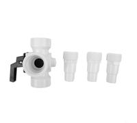 Valvola deviatrice a 3 vie per piscina e piscina, raccordo per tubo flessibile con porte da 32/38 mm per pompe di calore collettori solari bianco